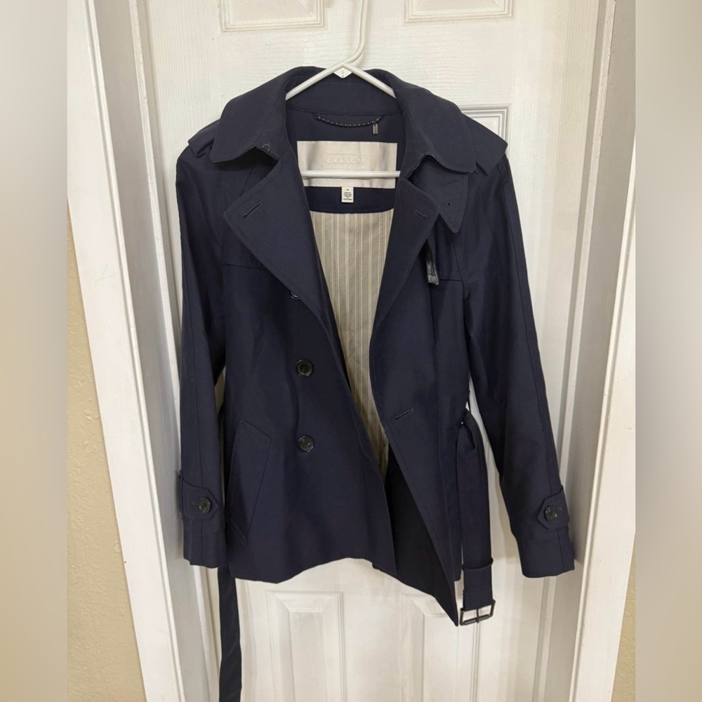 Coach Dark Blue Trench Coat